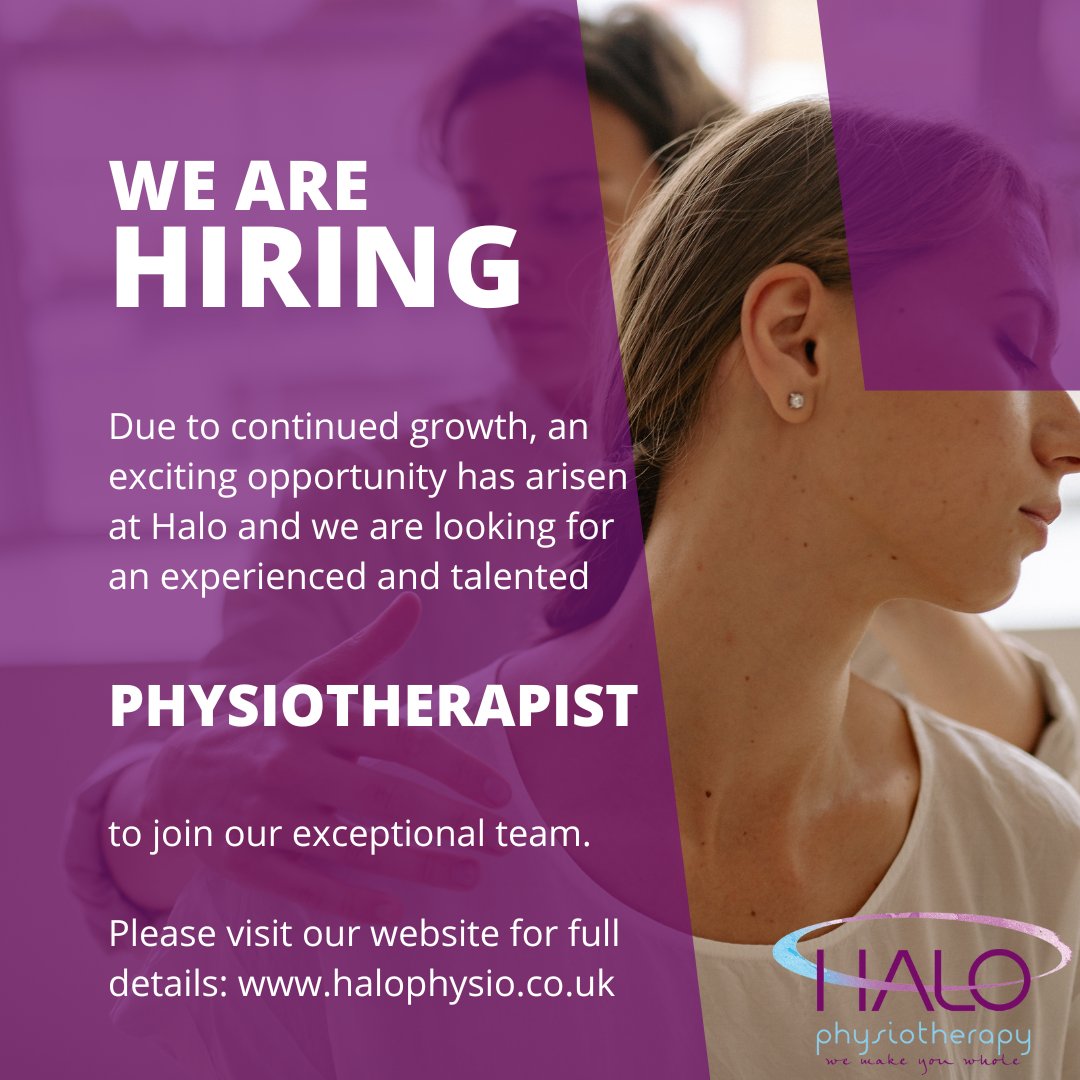 We Are Hiring! For full details and to apply, please visit: halophysio.co.uk/hiring-physiot… 
#physiotalk #physiotherapy #physiotherapist #physio #physiojobs