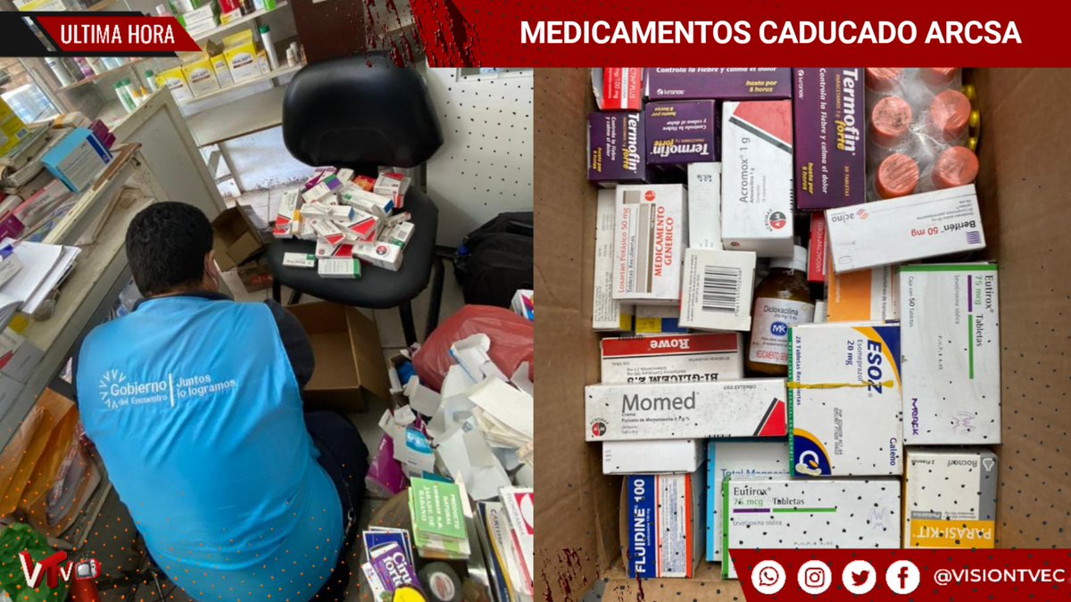 VisionTVec's tweet photo. #BDP #OPERATIVO #ArcsaCZ5 

#ARCSA DETECTA MÁS DE 1200 MEDICAMENTOS #CADUCADOS EN #FARMACIA DE #LALIBERTAD 

Link 👇👇👇
https://t.co/z5Yo5ODEfN https://t.co/3RnvSshGm6
