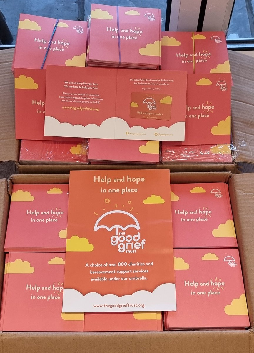 MadeMarkCharity's tweet photo. Our next batch of 1,500 @goodgrieftrust cards have arrived ready to be packed into our memory boxes 💙 https://t.co/sFRVRWCQdP