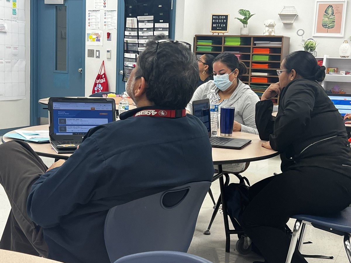 Eastlake_Middle's tweet photo. Special guest, Yoli Fournier, from Sirius helping us maximize our eLearning resource! Go Bulldogs!! #TeamSISD #MakeTheirDay #BuildingALegacyofExcellence 🐾💙 @karras_SMS @iramirez_SMS @SiriusEdSTAAR https://t.co/hM156hdiUD