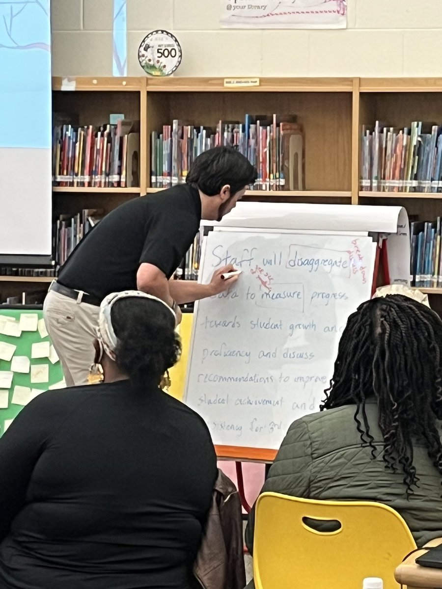KimberlySGrant's tweet photo. @JesseHGore unpacking the SIP quarterly review target 🎯 modeling teacher expectations for his staff @WalnutCreekES #CreekRising  #ModelExpectations https://t.co/q4DhGJ4qlq