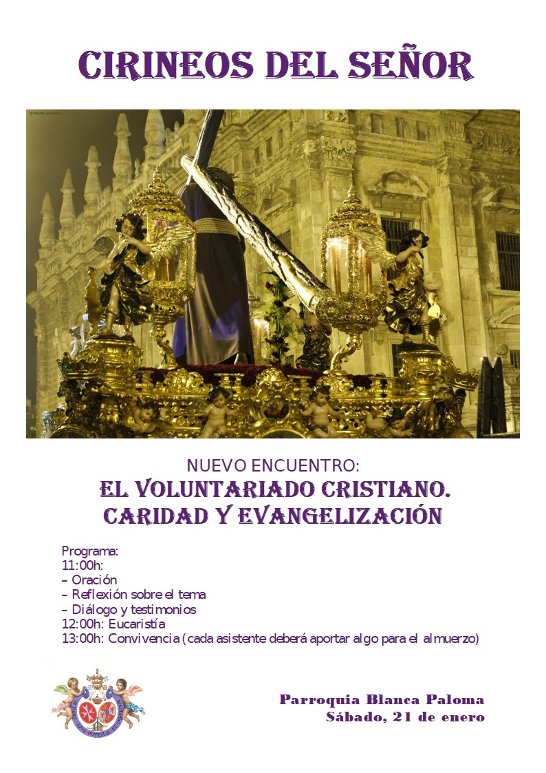 HdadGranPoder's tweet photo. Nuevo encuentro de los #CIRINEOS. Este sábado 21 de enero a las 11h te esperamos en la parroquia de la Blanca Paloma. La convocatoria va dirigida a todos los  voluntarios que ya trabajan en Tres Barrios y a todos aquellos que quieran sumarse al proyecto. 

https://t.co/3MaDq3Oddo https://t.co/odjel0TgBV