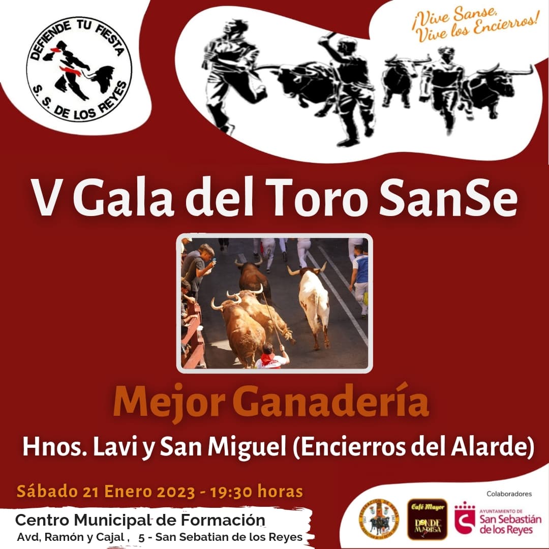 ❤️🤍❤️ Te recordamos que el próximo 21 de enero celebramos la V Gala del Toro de SanSe.

La Mejora Ganadería ha sido elegida los Encierros del Alarde por su comportamiento y presencia. Toros pertenecientes a <a href="/CampoBravo_/">Campo Bravo Alcarreño, S.L</a>  ganaderías de San Miguel y Hnos Lavi.

Enhorabuena 👏👏👏