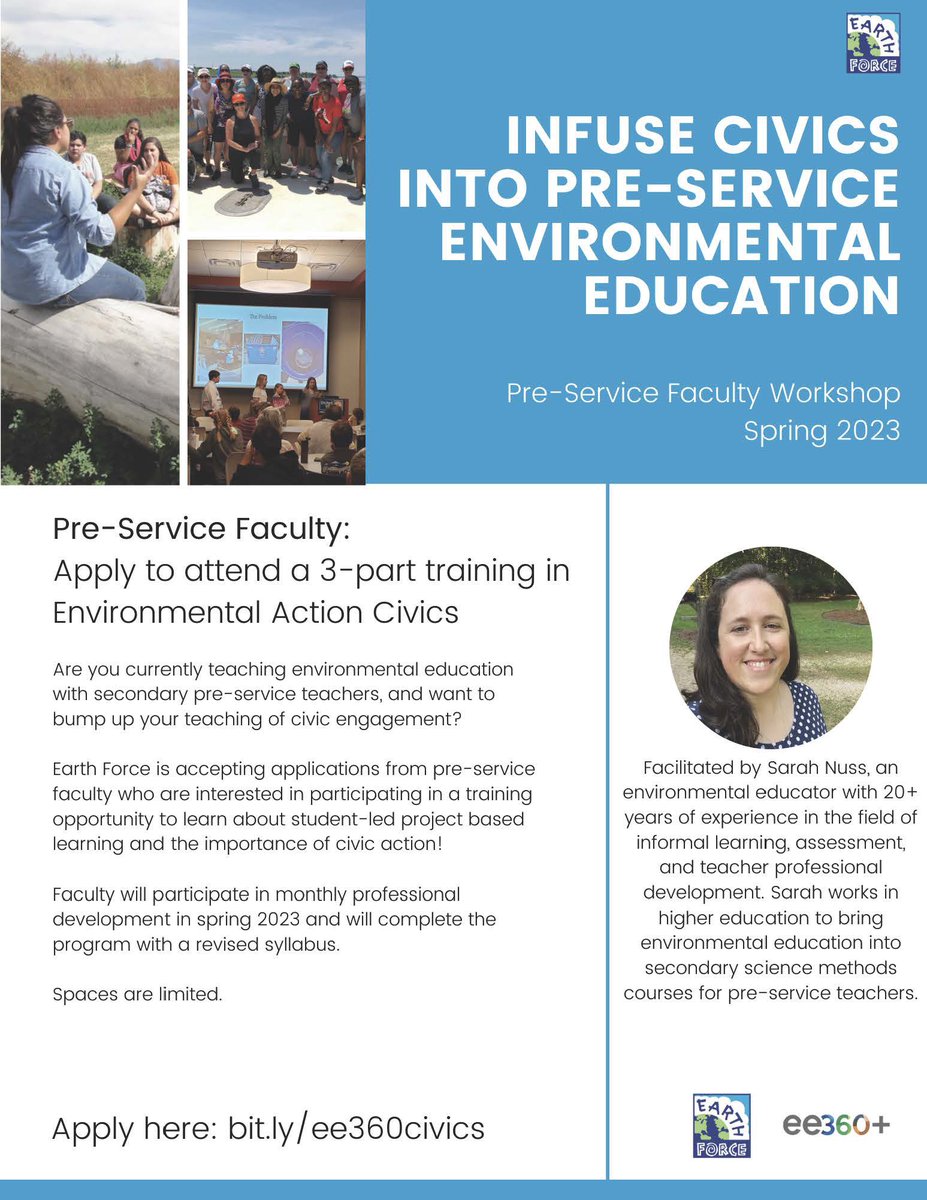 Looking for a way to include more #EnviroEd within #preservice teacher education? Check out this training opportunity - limited spots remaining! #highered #ScienceEd