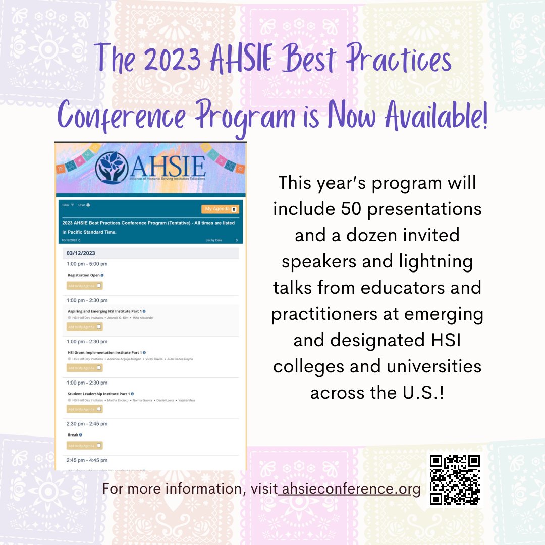 ahsieducators's tweet image. AHSIE is thrilled to announce Dr. Sylvia Hurtado as the keynote speaker for the 2023 AHSIE Best Practices Conference! The #ahsie2023 Best Practices Conference program is now available on the conference website! 

#ahsieeducators #hsis #emerginghsis #servingness
