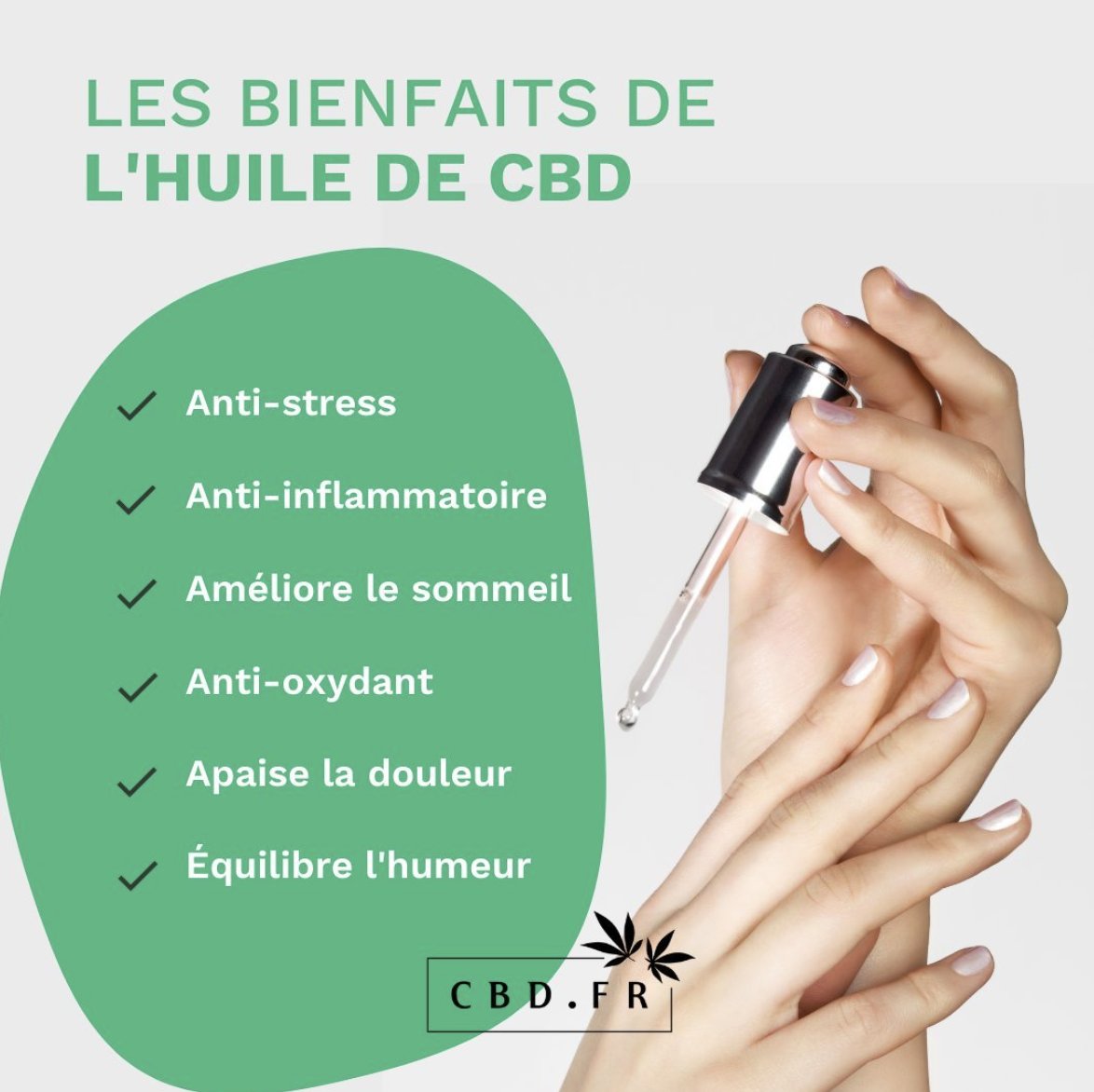 cbd_fr's tweet image. Voici quelques uns des nombreux bienfaits du cannabidiol 🥦

#chanvre #terpenes #terpene #terpenesmatter #cannabislegal #détente #consommation #conseilsbienetre #medicinedouce #santementale #douleur #sommeil #fatigue #stress #developpementpersonnel #cbdfr #phytocann
