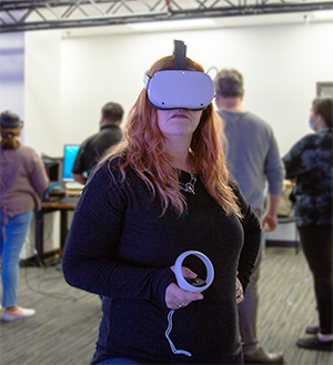 CED faculty Stephen Adams partnered with CSULB's Innovation Space to develop a VR experience examining technology's impact on social change. This immersive experience was proudly part of his course, "Digital Culture and Society." Read full story: bit.ly/3QLpnVi #GoBeach