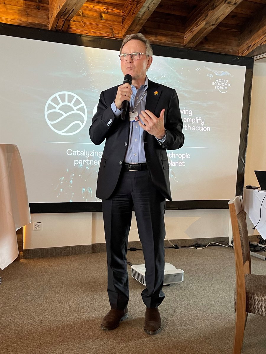 Jane_Burston's tweet photo. Inspiring #philanthropy panel at #wef23. Heard from @IKEAFoundation, @wellcometrust, @DrAndrewSteer, @vilasdhar how we can galvanise additional funds for climate action through #GAEA.
Collaboration takes effort, but opportunity to join climate, health, equity agendas together. https://t.co/G5uSYSq2Wf