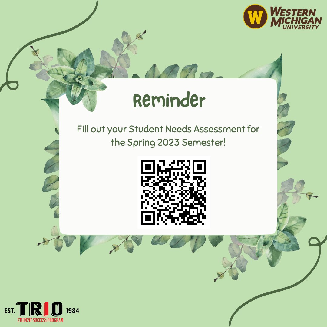 wmutriossp's tweet photo. Happy Tuesday Broncos! Reminder to fill out your student needs assessment for the semester.  
https://t.co/3Bm8kNSFKQ https://t.co/UqB29zguj4