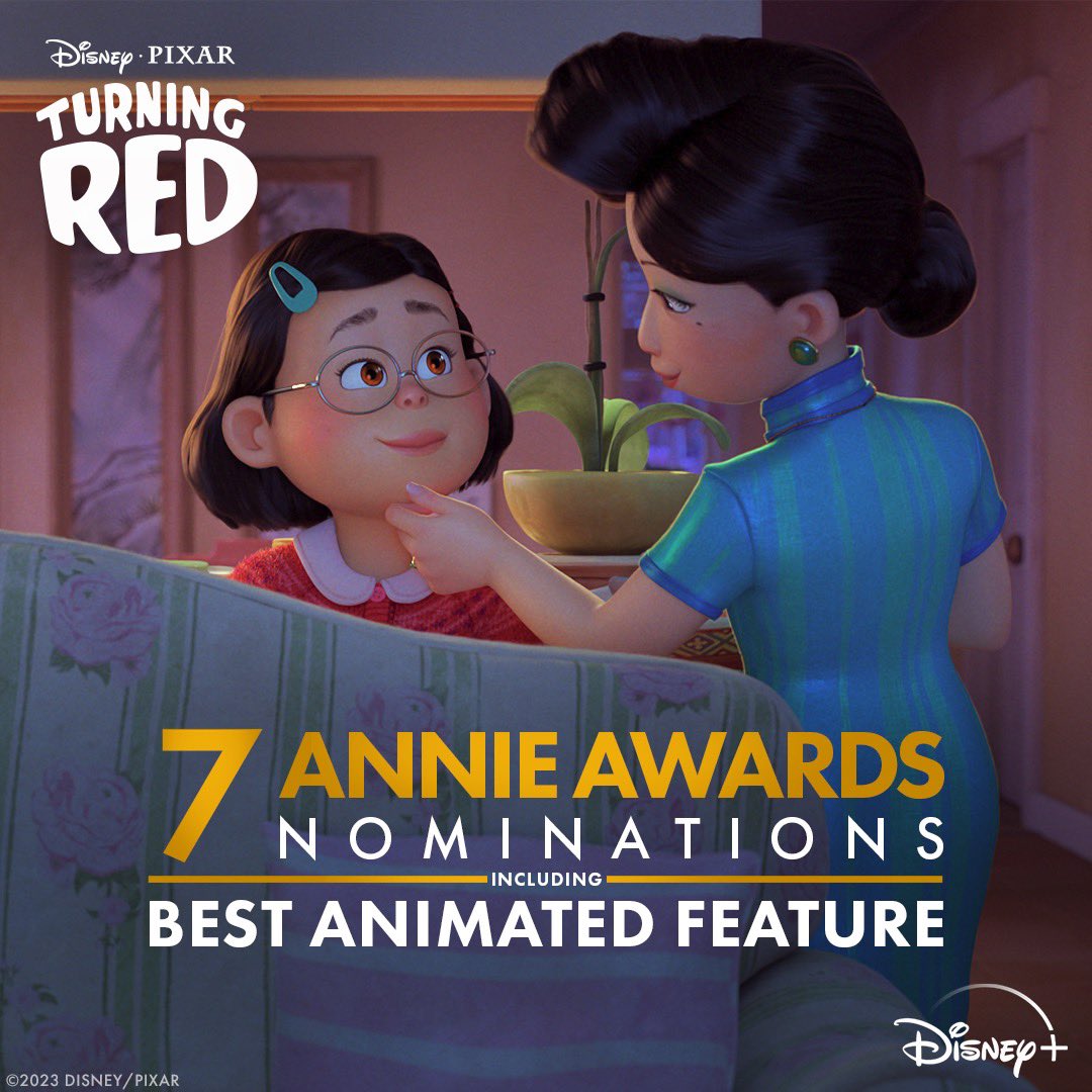 Congratulations to Disney and Pixar's #TurningRed for their seven #AnnieAwards nominations including Best Animated Feature!