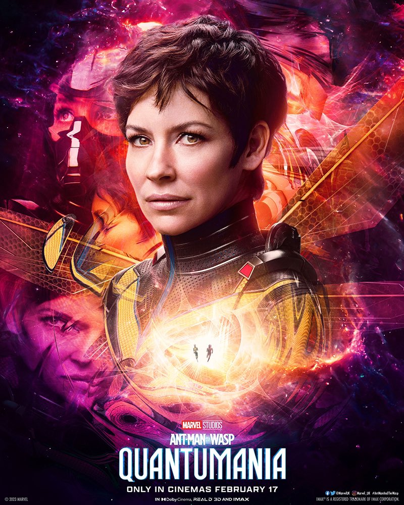 MarvelUK's tweet photo. Check out brand-new character posters for Marvel Studios' #AntManAndTheWaspQuantumania. 
 
On Feb 17th, experience it in 3D! https://t.co/REQIoD6y2h