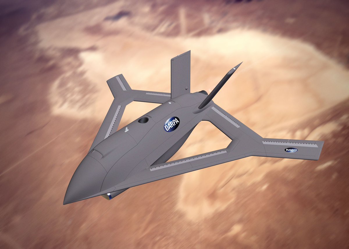 DARPA's tweet photo. DARPA enters a new phase in creation of an aircraft with no exterior moving parts. @AuroraFlightSci will design a full-scale X-plane that relies solely on changes in air flow for in-flight maneuvers. #ActiveFlowControl #XPlane
More: https://t.co/wnD5tSbt77 https://t.co/RYdYDWvPyJ