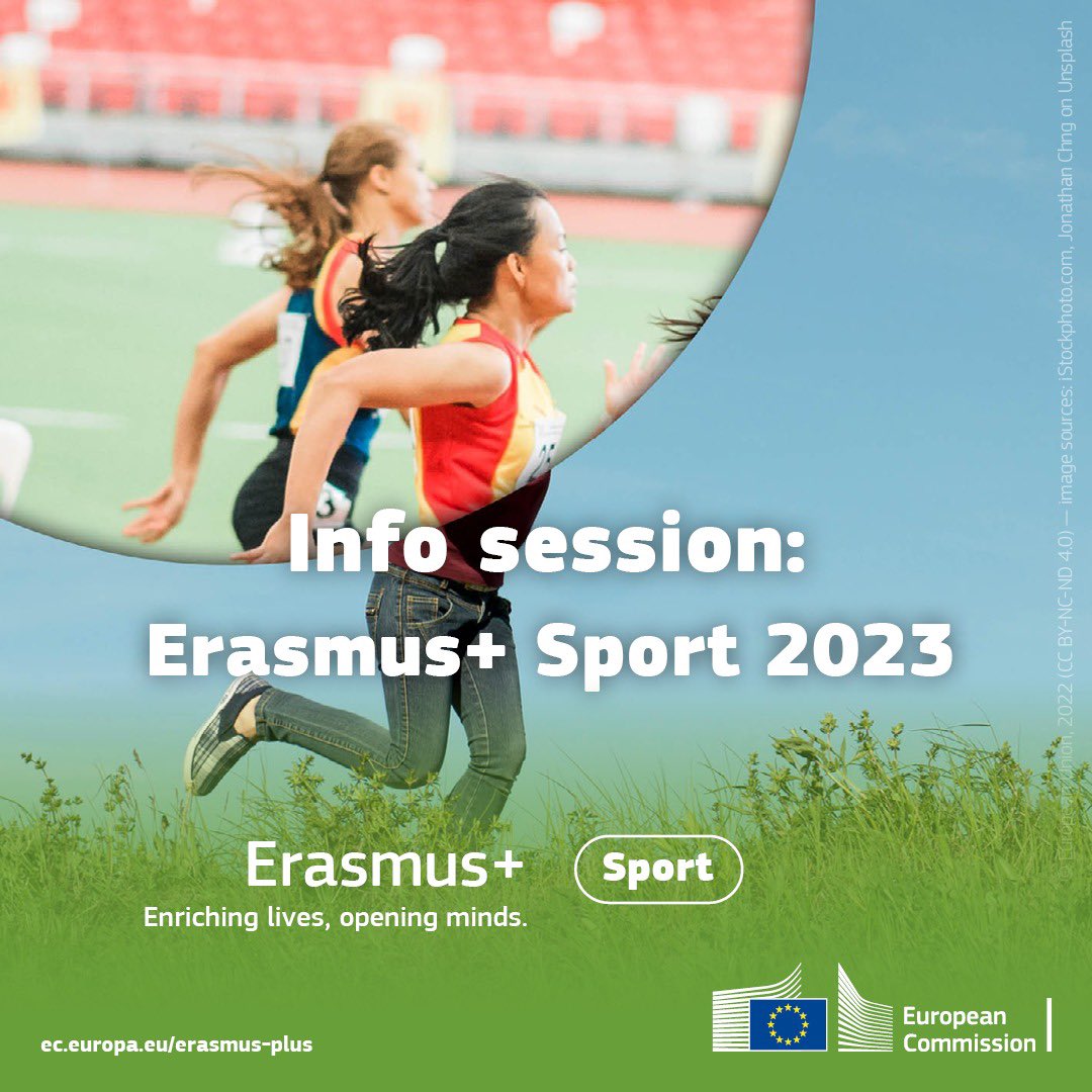 GabrielMariya's tweet photo. 📣@EUErasmusPlus Sport 2023 info session will take place in Brussels on 30 January!⛹️‍♀️🧗

Watch the livestream from 9:30 to 18:30 CET to learn about the financial aspects of funding &amp; how to prepare a great proposal.

More info #SportInfoDay👉https://t.co/T9qgwZqY9N https://t.co/hrLggzxoSw
