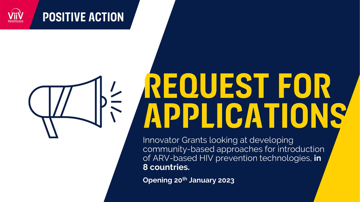 ViiVHC's tweet image. On Friday, applications for Positive Action’s Innovator Grants open!

The grants will fund proposals designed to implement community-based approaches for #HIV prevention technologies, focusing on AGYW in 8 countries. 

Find out more here: ms.spr.ly/6004exXlA

#PositiveAction