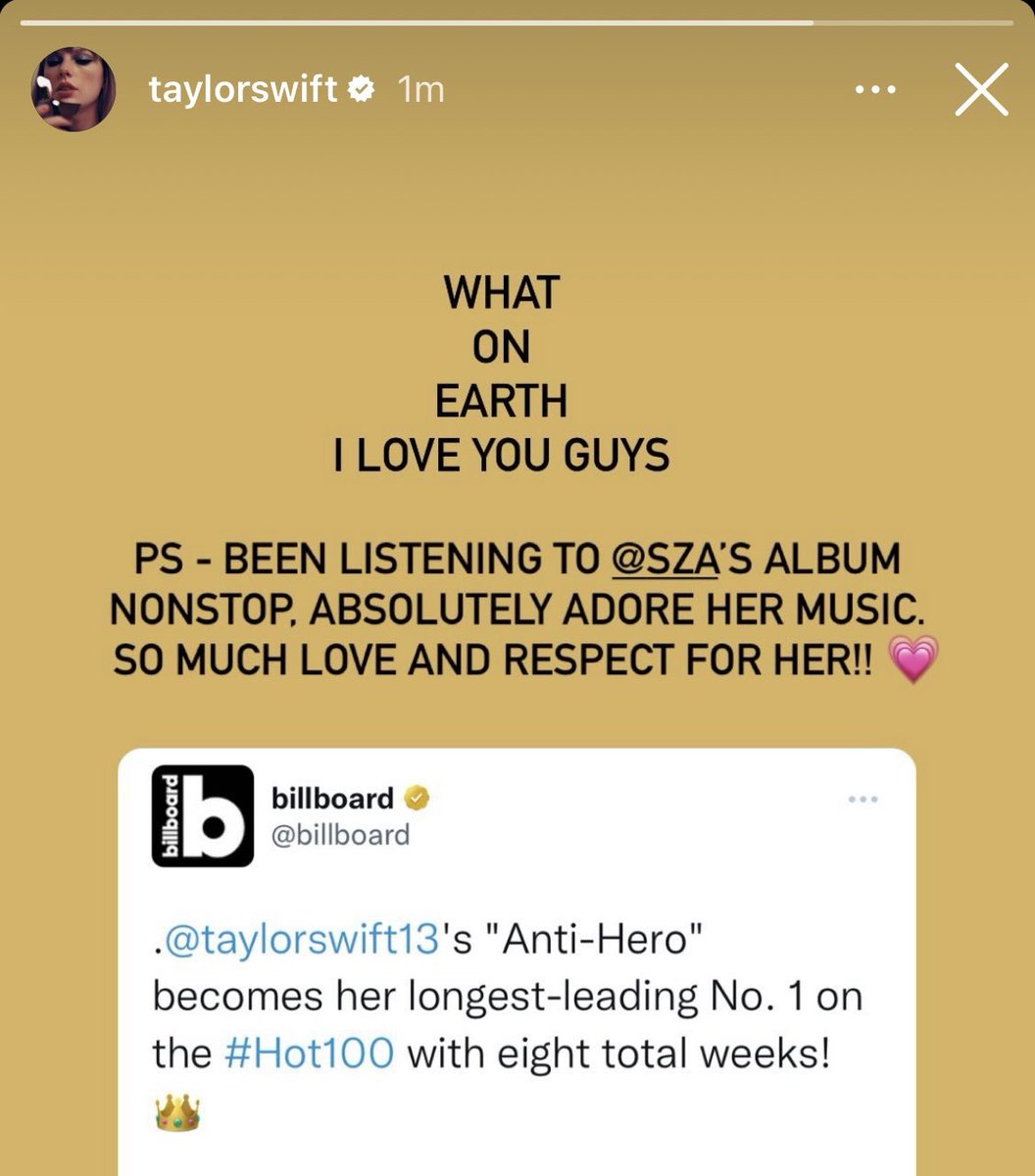 midnightstrack2's tweet photo. no thoughts just taylor swift and sza supporting each other https://t.co/up6JjEsAiu