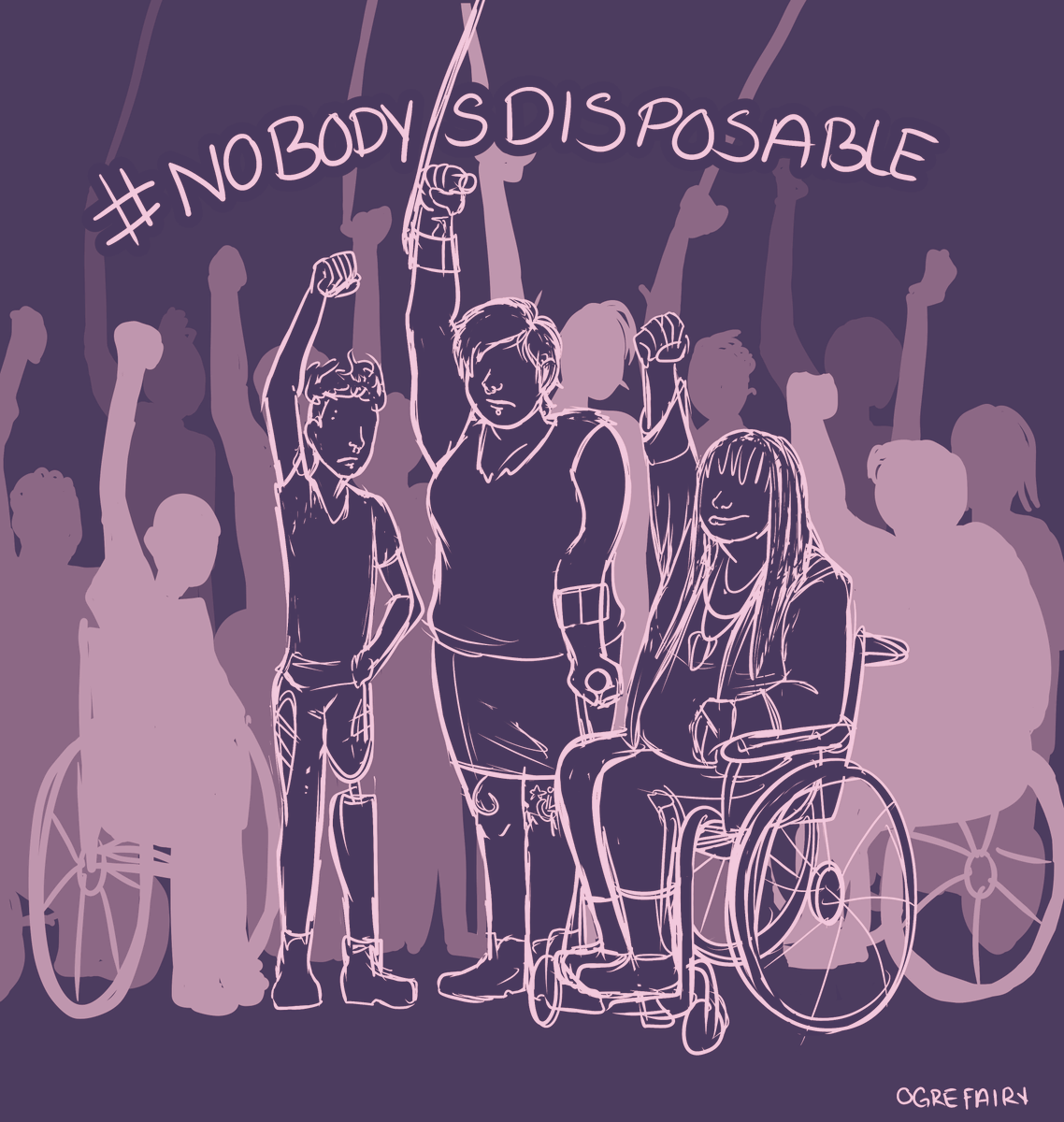 (1/4) #NoBodyIsDisposable #DisabledArtist In March of 2020 the US went into lockdown. COVID19 was announced to be a global pandemic and disabled people, the most vulnerable group through out all of this, have suffered greatly ever since.