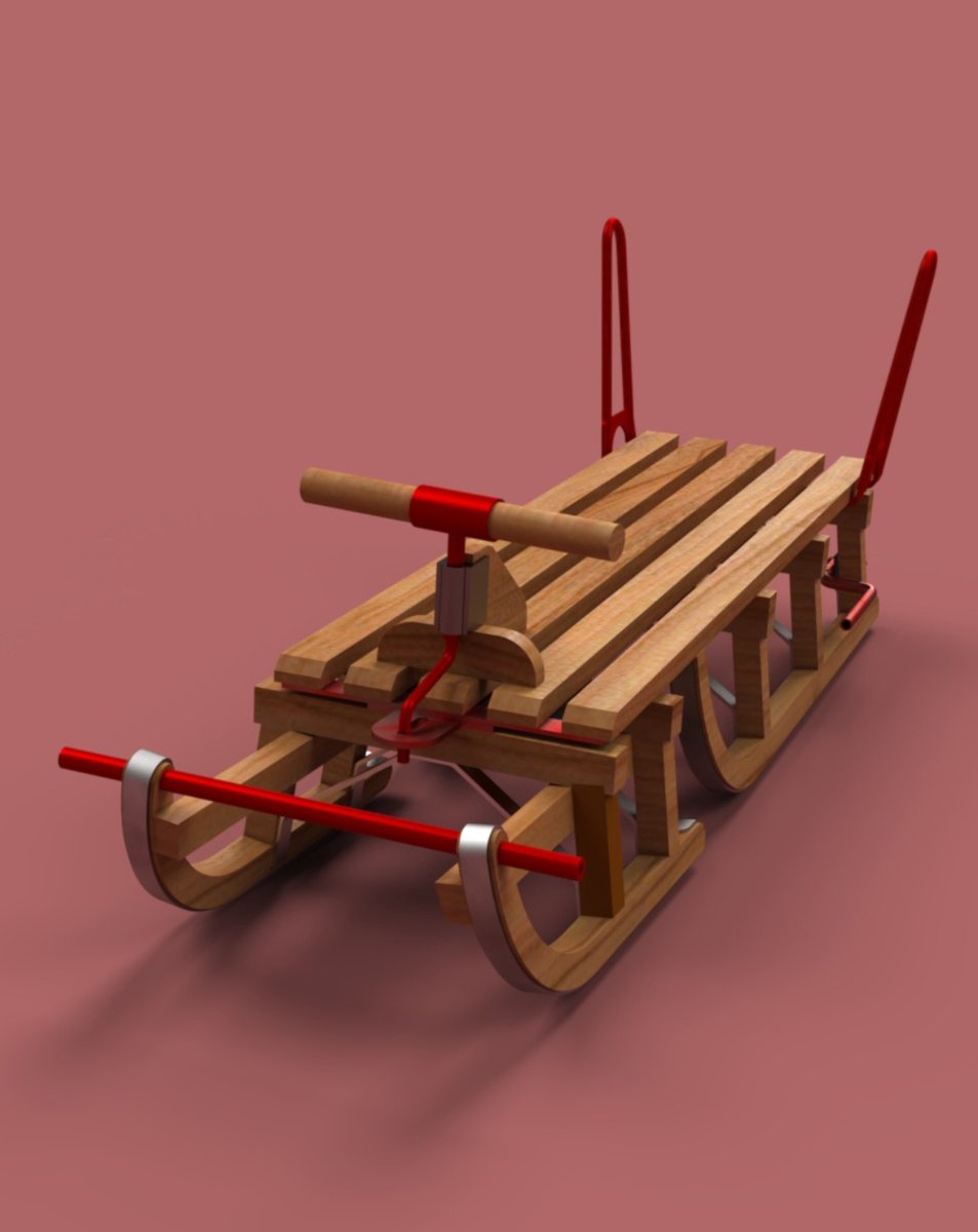 Onshape's tweet photo. 🛷 Photo dump..but make them renders. Do you prefer the sled on colored backgrounds or the realistic ones on snow? ❄️

#RenderStudio #Renderlovers https://t.co/5f9SwpExOH