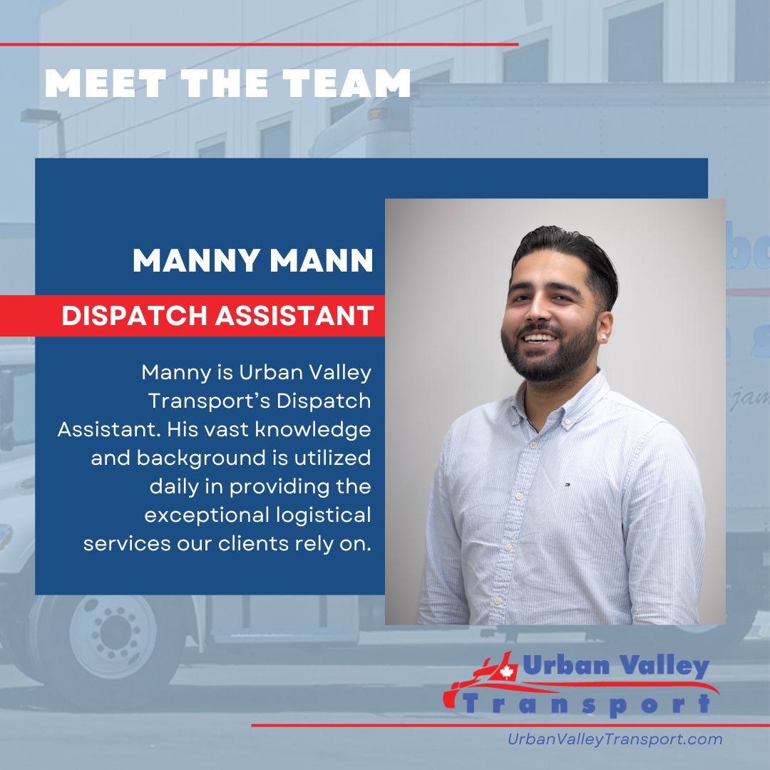 UrbanValleyTran's tweet photo. ᴍᴇᴇᴛ ᴛʜᴇ ᴛᴇᴀᴍ ⭐ Manny Mann, Dispatch Assistant

Manny is Urban Valley Transport’s Dispatch Assistant. His vast knowledge and background is utilized daily in providing the exceptional logistical services our clients rely on. 

#MeetTheTeam #Abbotsford #Mission https://t.co/Ihbuaeo8ls