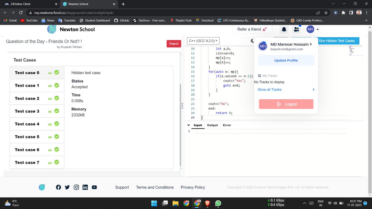 MdManwarHossa19's tweet image. Today I have solved question_title using #language_used
#Day2 of #30daysofcode @everydaycoders
#community #coding #programming #competitiveprogramming #codingchallenge #dsa #bubbleupcommunity