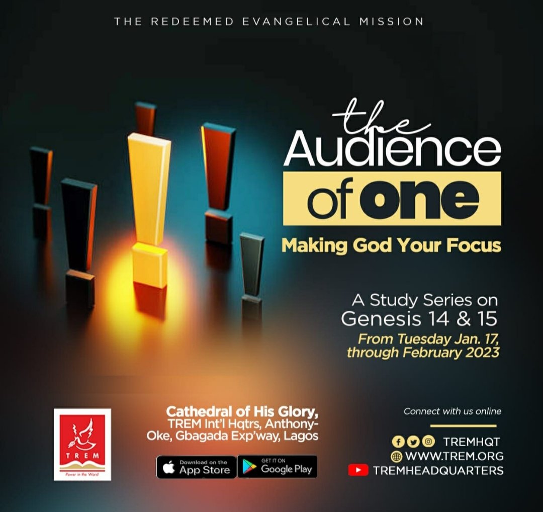 EnoMartyn's tweet image. Hello Tweeps.  What's new?
@tremhqtr we are starting a new Bible study/teaching series "The Audience of One: Making God Your Focus" which runs from Jan 17 through to February 2023
Are you ready for this? Please join us, we are Live.
 #TREM
#powerforliving
#ExceedingGreatReward