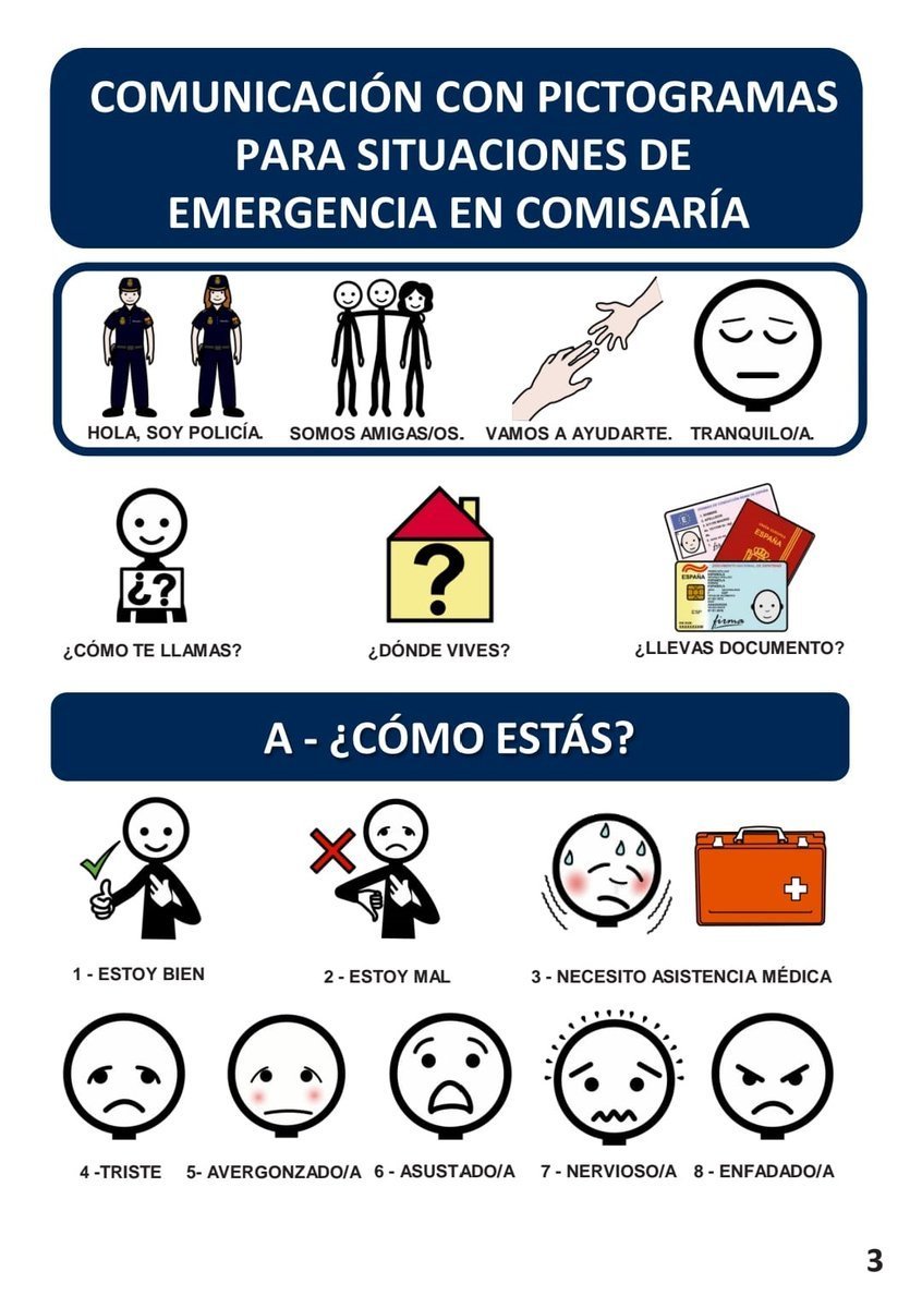 policia's tweet photo. 🛂Nueva herramienta de @policia

📘Gracias a este cuaderno de #pictogramas mejoramos la interacción con personas que tengan dificultades de #comunicación 🙌  

@arasaac ha colaborado en su elaboración https://t.co/RHu1upvU7b