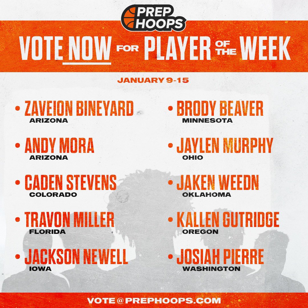 PrepHoops's tweet photo. Player of the Week voting is 𝐋𝐈𝐕𝐄. 

Click the link below to read about Week 7's standouts from across the country &amp; to cast your vote! 

*Voting closes Thursday 11:59PM CT* 

VOTE HERE: https://t.co/cpI3PFp7HG https://t.co/2vBjyTLg43