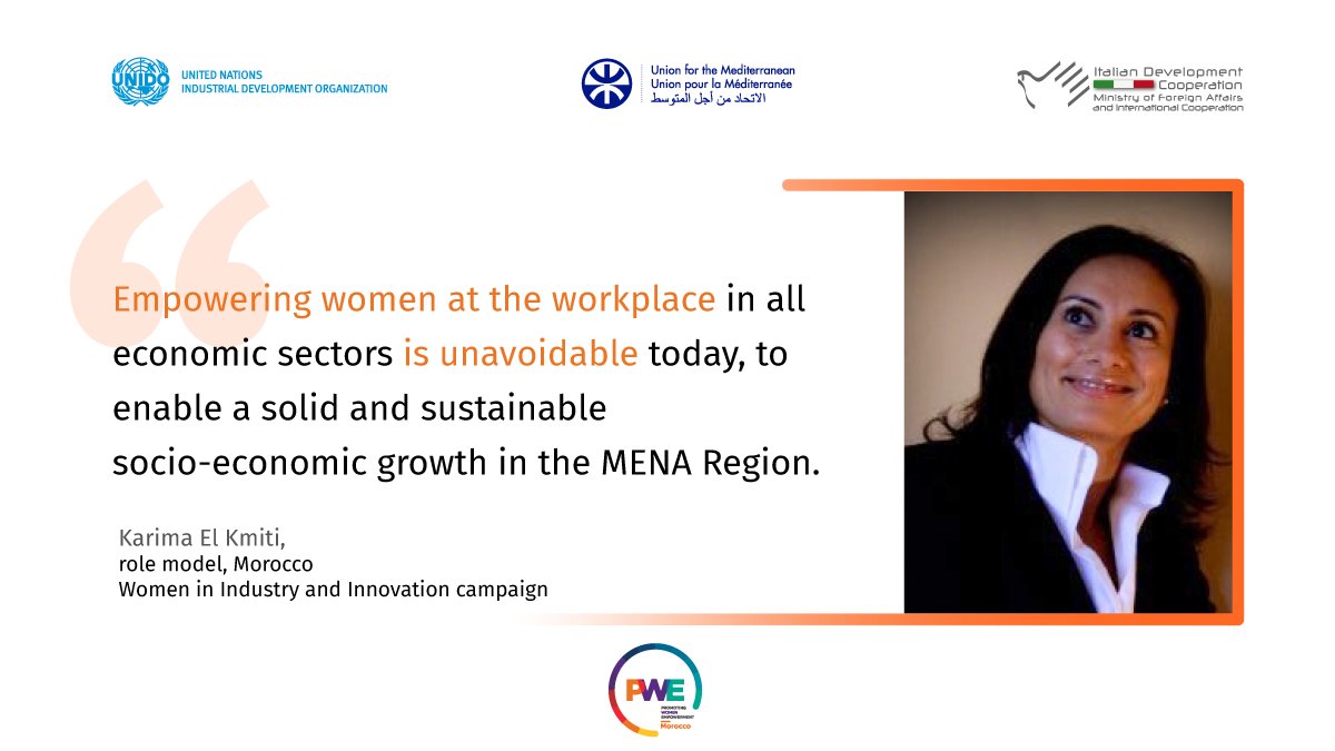 unido_pwe's tweet photo. When women and girls with the right skills are provided with opportunities for work, they support businesses and market growth. 

Watch Karima's story here🎥➡️https://t.co/FoobF0l6fd

Follow our #WomenInIndustry and Innovation Campaign for more compelling stories! 

#MENA https://t.co/ihgT8KnURR