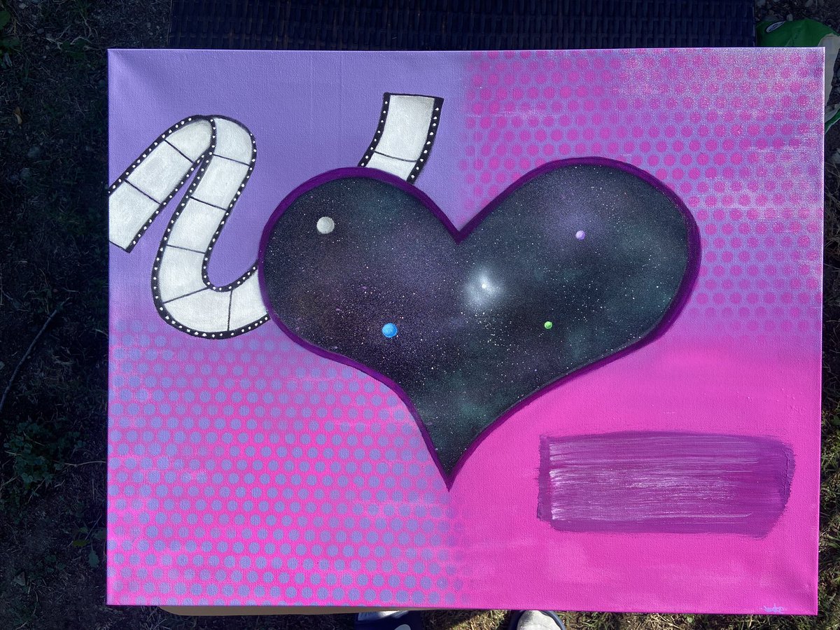 LuckeOne1's tweet photo. Commission #happycustomer #spraypaint #acrylic #portal #love #canvas #luckeltd #space #universe #planets #film #art #paint #commison #colors #graffiti https://t.co/K3V5ZavzUY