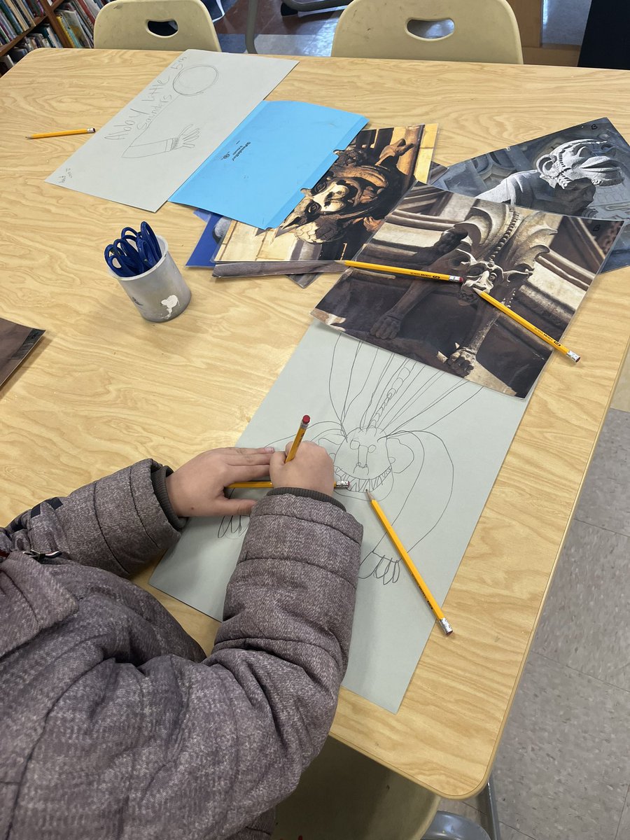 Gargoyles are coming right along in art class today. I love to watch the process that Mrs. Kunka walks them through! #EnjoyTheJourney