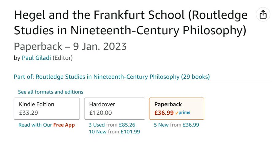 The Politics Research Group (@prgmanmet) on Twitter photo Oh, look what we've found: a paperback version of <a href="/DrPaulGiladi/">Paul Giladi</a>'s 'Hegel and the Frankfurt School'! 📖 Oh, look what we've found: a paperback version of <a href="/DrPaulGiladi/">Paul Giladi</a>'s 'Hegel and the Frankfurt School'! 📖