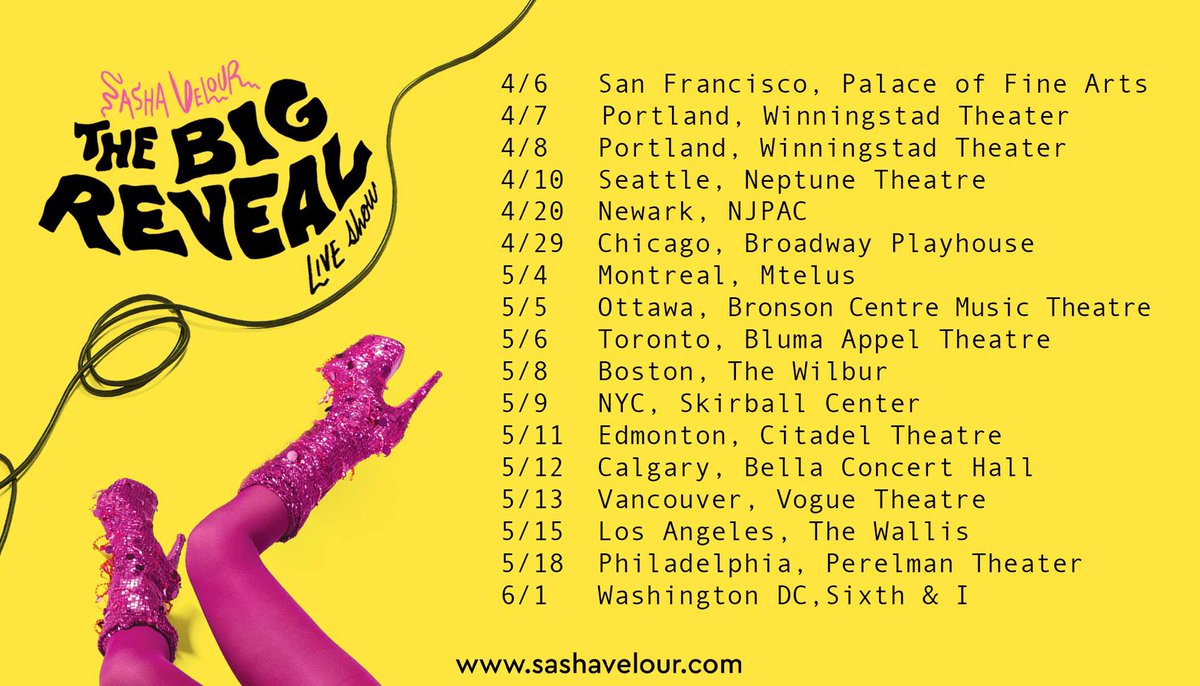 sasha_velour's tweet photo. And I’m doing a tour too! Stories, performances, special guests, and of course…BIG REVEALS! Tickets go on sale this Thursday! Visit https://t.co/fdyghJobSe for more info! https://t.co/7l9ixeqKDe