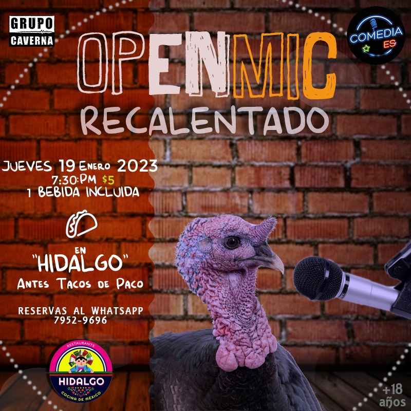 GrupoCaverna's tweet photo. Open Mic
19 de enero
7:30 pm
$5 (una bebida incluida)
#comediaes @darkmarck @larebegonzalez @FER_ACTOR_ @Pachugirl @andreamcleod @chomitojr_ok @fegarciaq https://t.co/CrSkkG7qwE