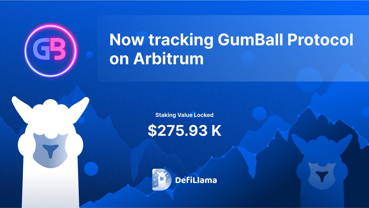 DefiLlama's tweet photo. Now tracking @GumBallProtocol on @arbitrum 

GumBall Protocol is a Liquid NFT creation and trading hub https://t.co/YzSuloG1sc