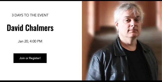criticalneuro's tweet photo. "Can a large language model be conscious?
Can a #LLM think?"

Join us
Fri Jan 20 4 PM ET
at the #LearningSalon
to listen to &amp; discuss with prominent philosopher of mind @davidchalmers42

@blamlab @MelMitchell1 @csuncodes &amp; I are excited to discuss w David!
https://t.co/zqh69bIxLE https://t.co/s9U52xDZrW