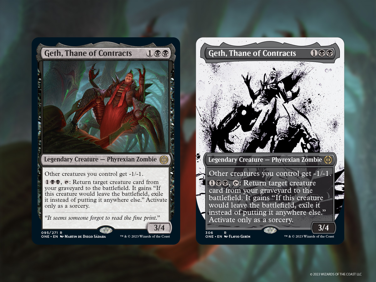 Check out the side by side on the two versions of Geth. #MTGPhyrexia