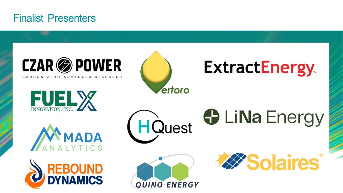 Halliburton Labs (@halliburtonlabs) on Twitter photo Announcing our lineup for Halliburton Labs Finalist Pitch Day, Fri, Jan 27th! Register here -> halliburtonlabs.com
<a href="/CZAR_POWER/">CZAR LTD</a>
<a href="/ExtractEnergy/">Extract Energy</a>
<a href="/FuelXInnovation/">FuelX</a>
H-Quest Vanguard
<a href="/LinaEnergy/">LinaEnergy</a>
MADA Analytics
<a href="/quinoenergy/">Quino Energy</a>
Rebound Dynamics
Solaires Entreprises
<a href="/Vertoro_NL/">Vertoro</a> Announcing our lineup for Halliburton Labs Finalist Pitch Day, Fri, Jan 27th! Register here -> halliburtonlabs.com
<a href="/CZAR_POWER/">CZAR LTD</a>
<a href="/ExtractEnergy/">Extract Energy</a>
<a href="/FuelXInnovation/">FuelX</a>
H-Quest Vanguard
<a href="/LinaEnergy/">LinaEnergy</a>
MADA Analytics
<a href="/quinoenergy/">Quino Energy</a>
Rebound Dynamics
Solaires Entreprises
<a href="/Vertoro_NL/">Vertoro</a>