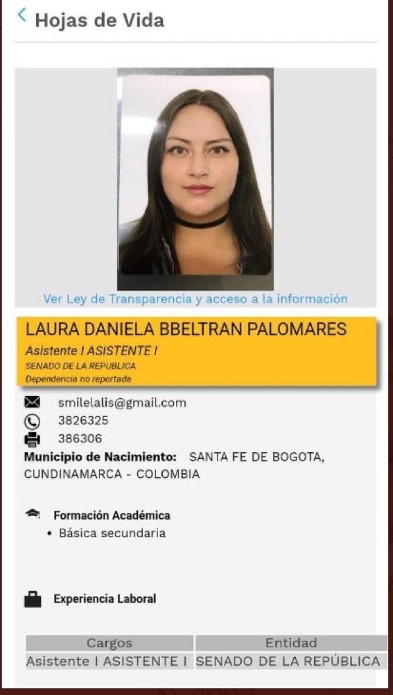 Esta niña famosa, llamada <a href="/smilelalis/">Lalis 🐆</a> terminó mintiendo. Según el SECOP, no es PROFESIONAL, es BACHILLER! Resulta curioso, porque ella en diferentes espacios ha dicho ser comunicadora social…

Así como criticaba a Peñalosa por sus títulos falsos, Lalis aplico la misma 🤡
