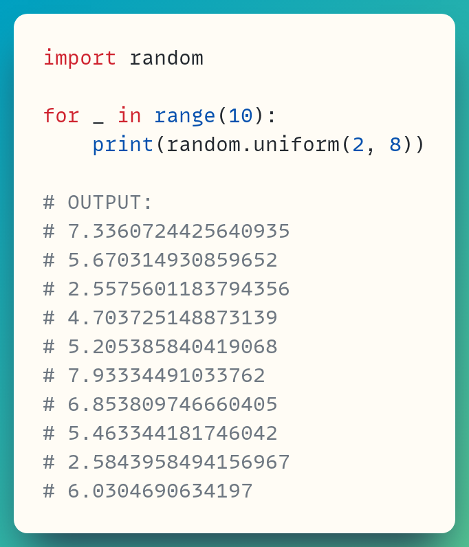 When learning about the `random` module, often `randint()` is the first ...