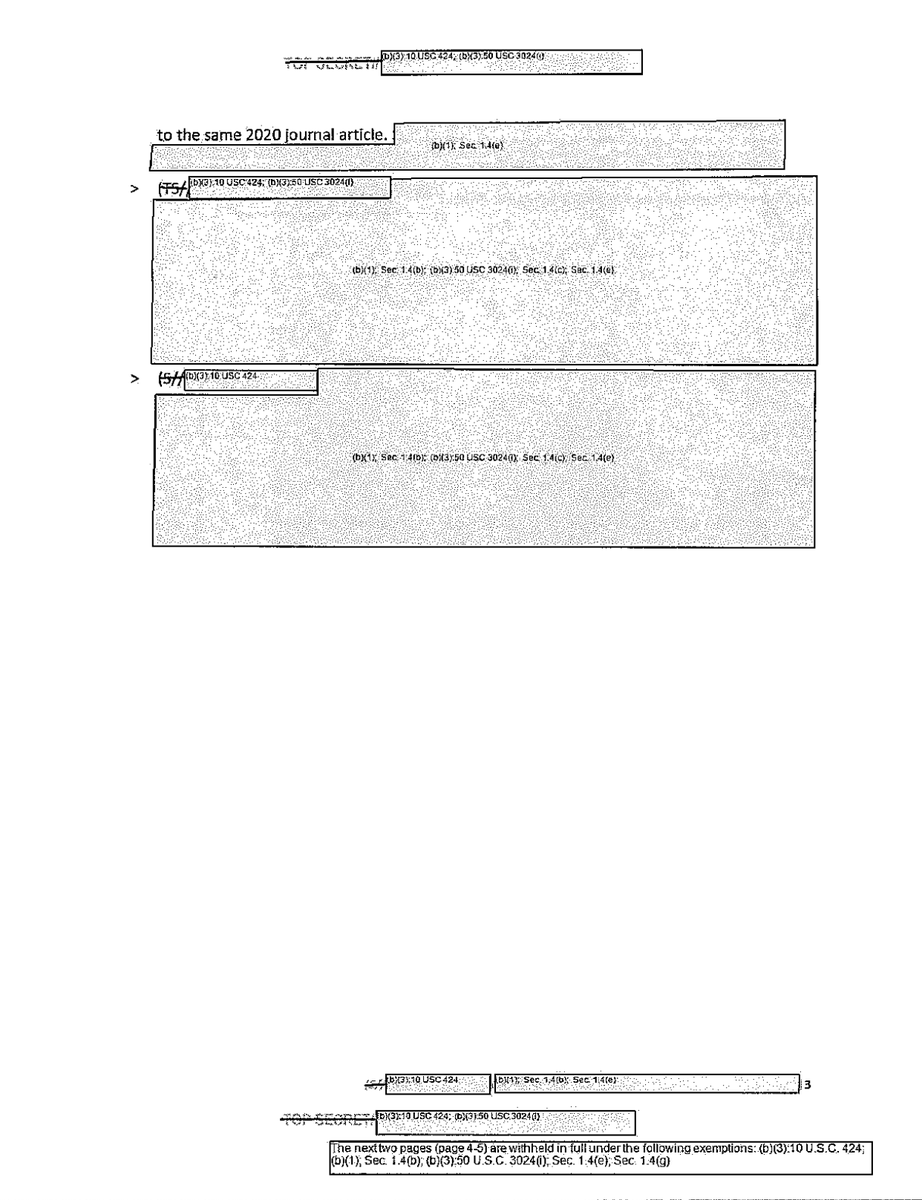 kenklippenstein's tweet photo. I obtained a highly classified military intelligence assessment under FOIA re the origins of COVID-19 from 2020. Seems the intel community was just as confused as the rest of us, though much remains redacted.

Thanks to my lawyer @bethbourdon (follow her!) for her help with this https://t.co/3Ur7ogMyZS