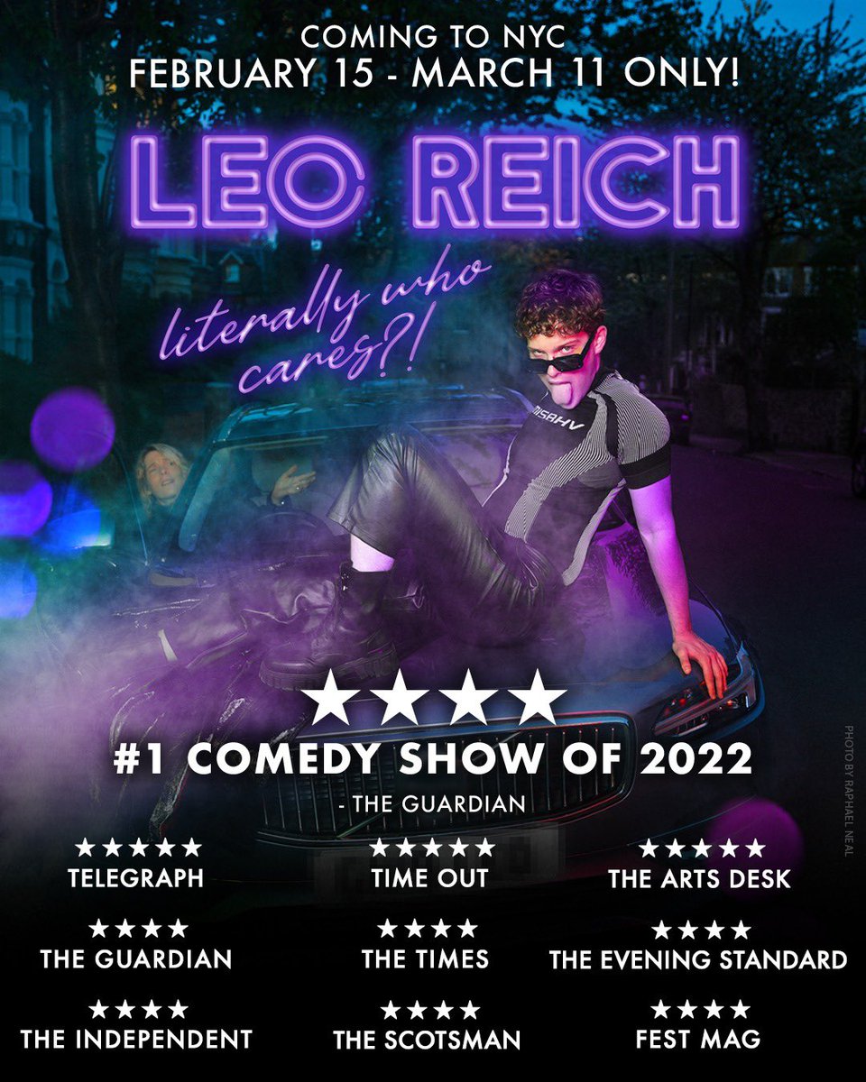 🚨NEW YORK CITY🚨
I’m doing a residency of my show Literally Who Cares?! at the Greenwich House theatre. 15th Feb - 11th March. It’s good! Come. 🤡
tix: leoreich.com