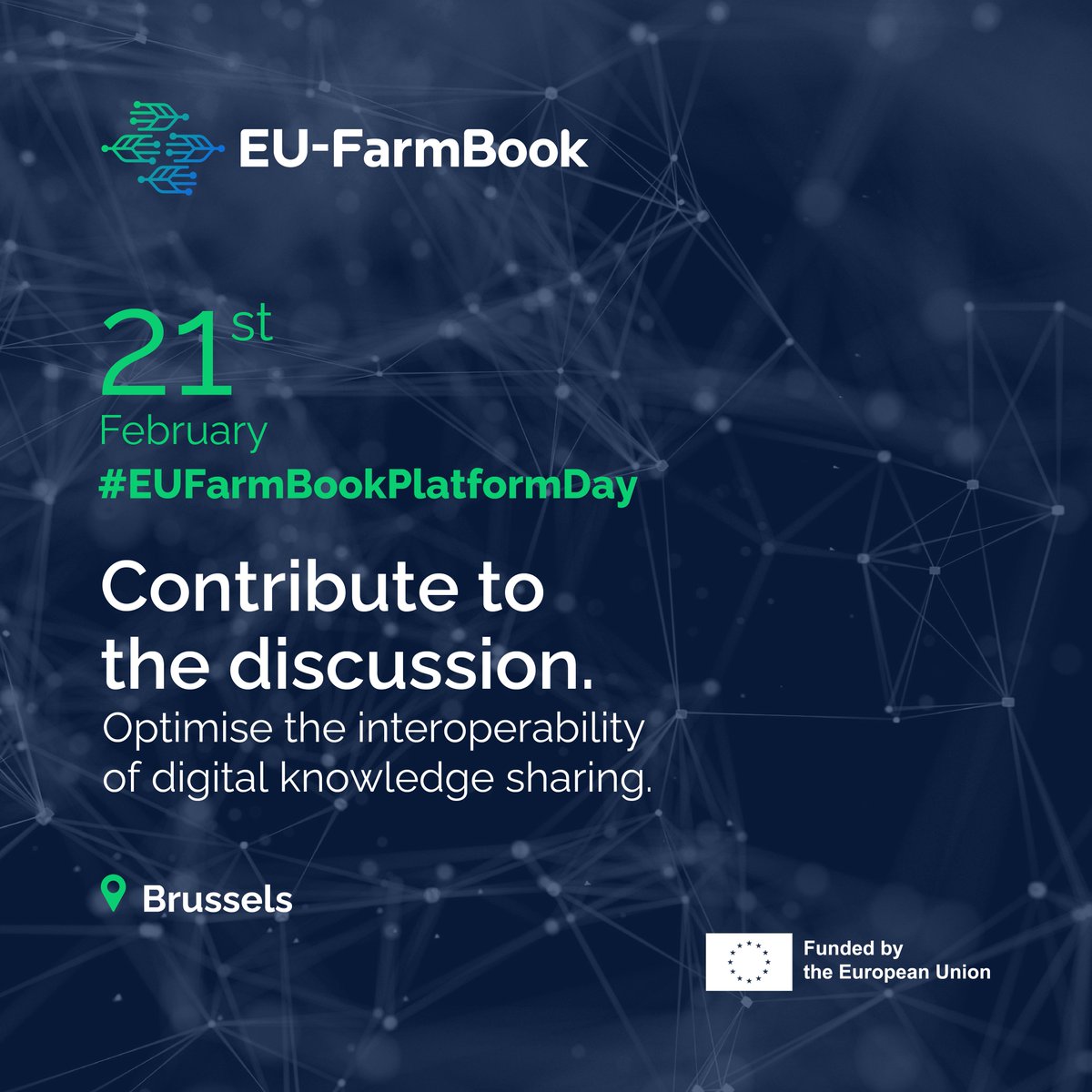 EUFarmBook's tweet photo. 🔀 The #EUFarmBookPlatformDay aims to Optimise the Interoperability of Digital Knowledge Sharing with EU-FarmBook, and other Networks. 

👉 The #EUFarmBookPlatformDay will take place on 21/02, in Brussels. Contribute to the discussion! Register here: https://t.co/PqBT8BU7ou https://t.co/mdfErfHvBp