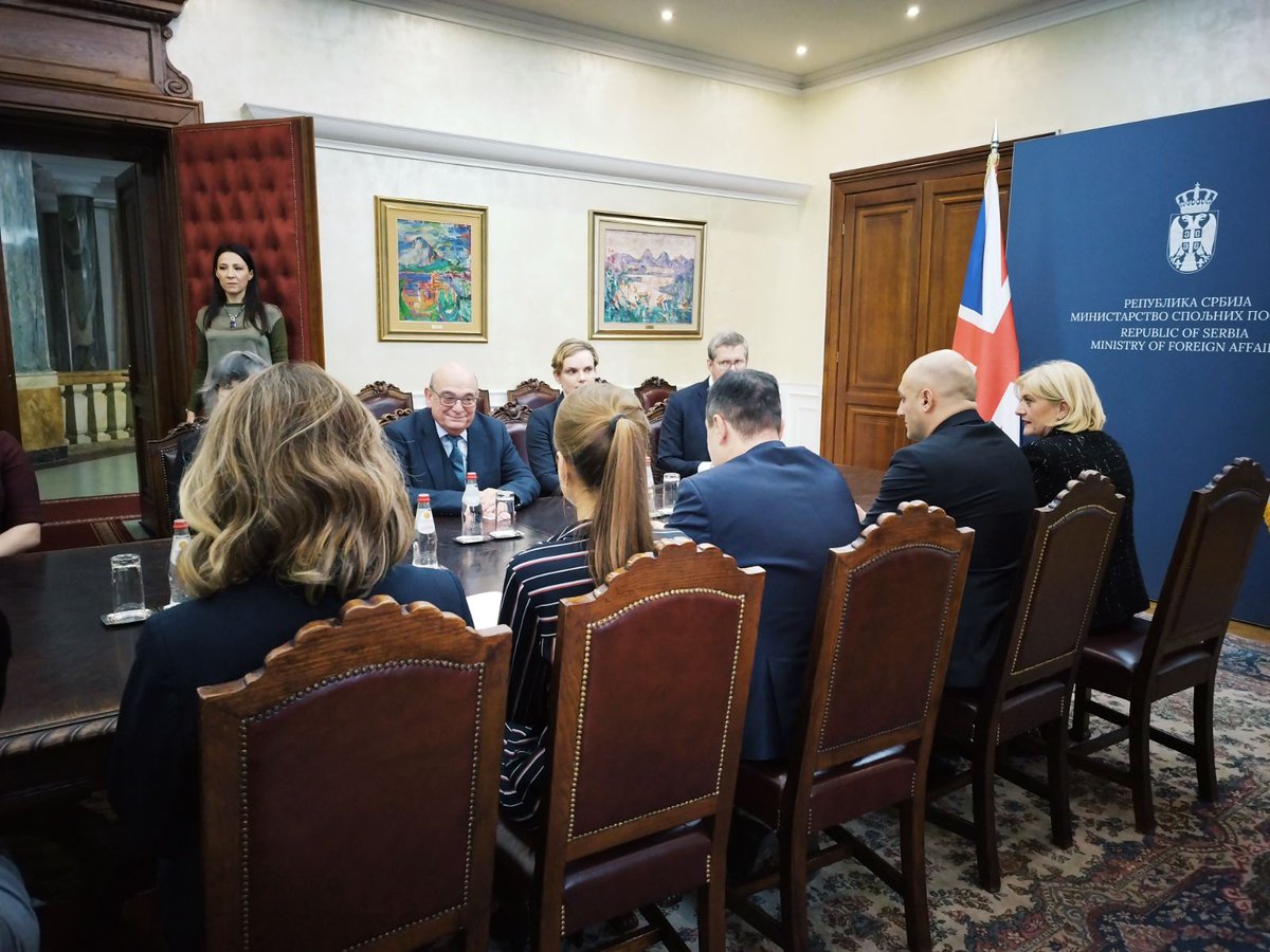 MFA Serbia (@mfaserbia) on Twitter photo 🇷🇸🇬🇧 bilateral ties, economic coop, intensifying #Serbia - #UK political dialogue, #Kosovo & #Metohija issue, events in #Ukraine and global developments discussed during a cordial conversation b/w DPM/FM #Dacic and Sir Stuart Peach, 🇬🇧 PM’s Spec Envoy for the #WesternBalkans. 🇷🇸🇬🇧 bilateral ties, economic coop, intensifying #Serbia - #UK political dialogue, #Kosovo & #Metohija issue, events in #Ukraine and global developments discussed during a cordial conversation b/w DPM/FM #Dacic and Sir Stuart Peach, 🇬🇧 PM’s Spec Envoy for the #WesternBalkans.