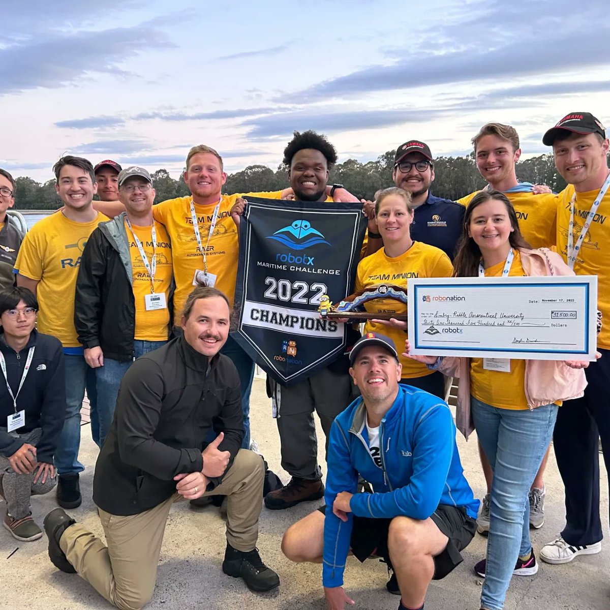 RAERrobotics's tweet image. With the new year flying by us already, we have an announcement!
#RobotX returned from Australia VICTORIOUS! The Maritime Challenge 2022 Champions! 
A huge thanks to @yamahaoutboards for getting RobotX to Australia. Without #yamahaoutboards we would not have been able to compete