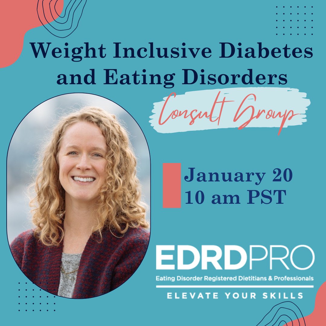 MyDietitian's tweet photo. Our next Weight Inclusive #Diabetes and Eating Disorders Consult Group with is happening on Friday, January 20th, from 10 am to 11 am PST!
Details at https://t.co/2EmzOdS8M0
#weightinclusive #haes #intuitiveeating #antidiet #eatingdisorders #health #bodyacceptance #nondiet https://t.co/wupHGUwRLR