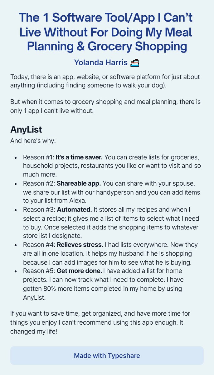 YolandaHarris's tweet photo. The 1 Software Tool/App I Can’t Live Without For Doing My Meal Planning &amp; Grocery Shopping https://t.co/Keh541nKKe