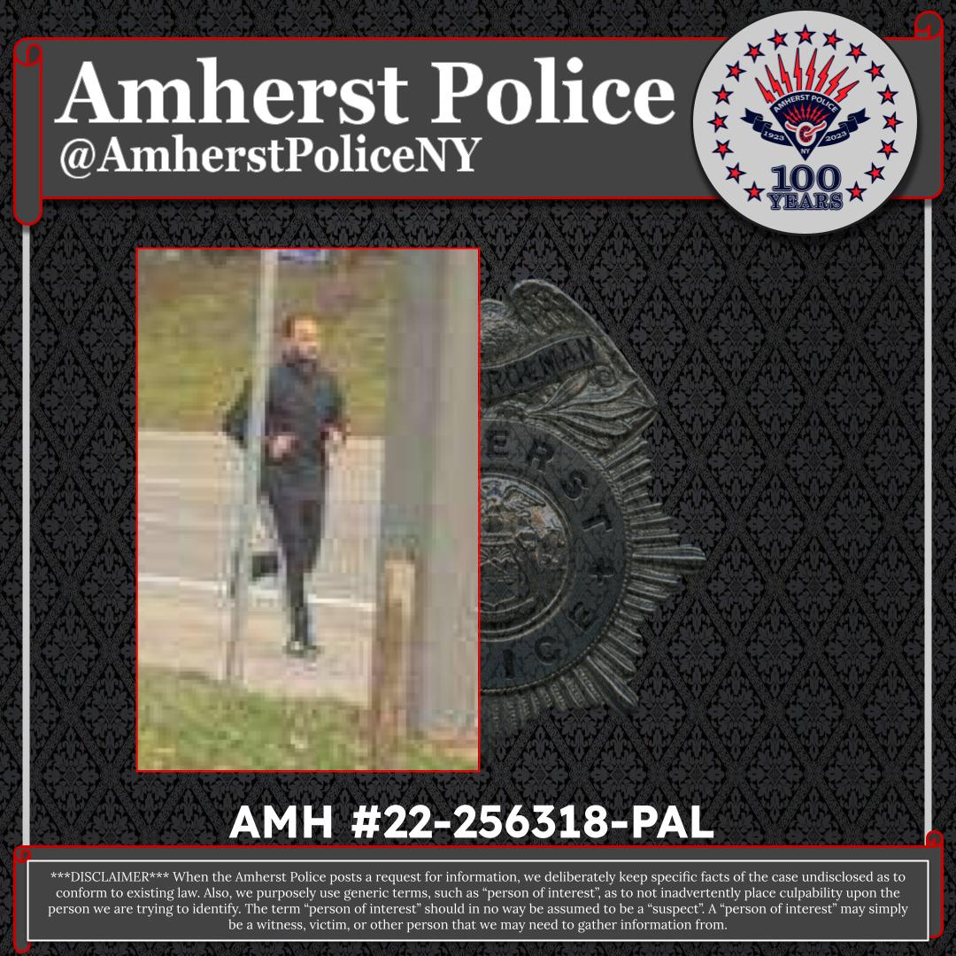amherstpoliceny's tweet photo. [AMHERST POLICE, NY] -- 𝘾𝙖𝙣 𝙔𝙊𝙐 𝙝𝙚𝙡𝙥 𝙩𝙝𝙚 𝘼𝙢𝙝𝙚𝙧𝙨𝙩 𝙋𝙤𝙡𝙞𝙘𝙚?

#SaferAmherstTogether

@wgrz @news4buffalo @wkbw @SPECNews1BUF
@thebuffalonews @wben @wbfo @wnynews @wnynewsnow @FOX29Buffalo https://t.co/O79jLpPjWT