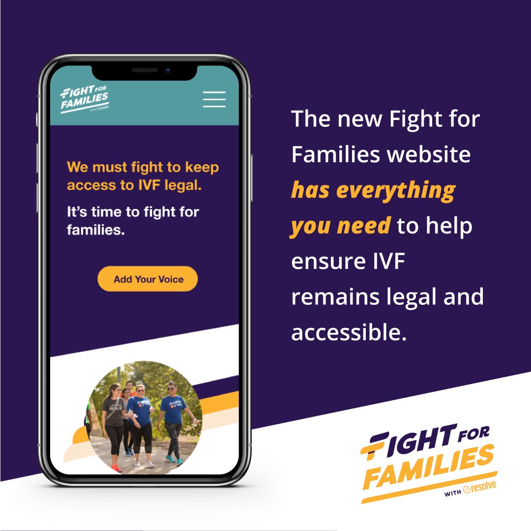 resolveorg's tweet photo. TODAY: We are proud to launch our new #FightForFamilies website to ensure #IVF remains legal and accessible. Our website includes: 

✅Personal Stories 
✅Legislative Updates 
✅Data and Resources 

Learn more at ➡️https://t.co/EqeAY7EiIq https://t.co/OzpNzYS2Q1