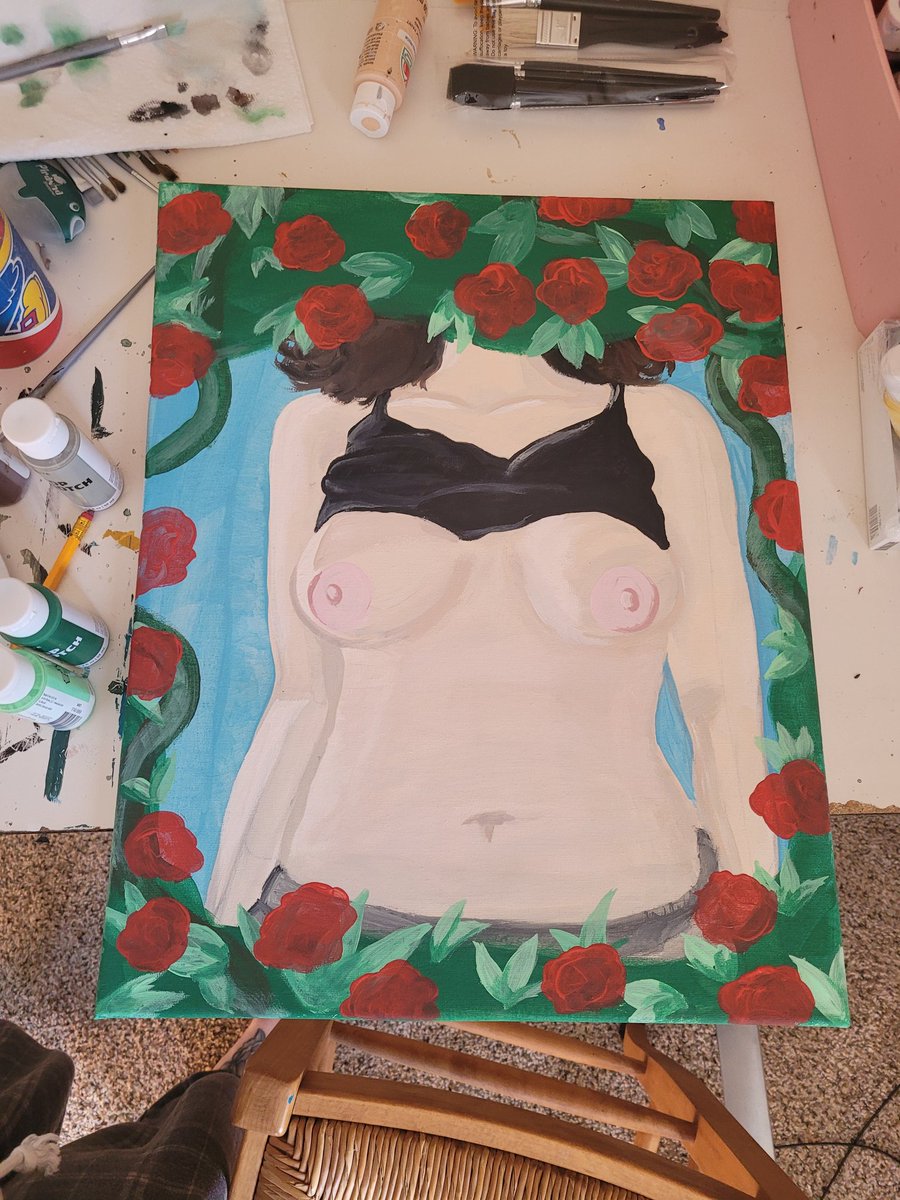 McMeme124's tweet photo. This is such a "trust the process" painting 3 hours in. #art #painting #nude https://t.co/G3wdv7TIoL