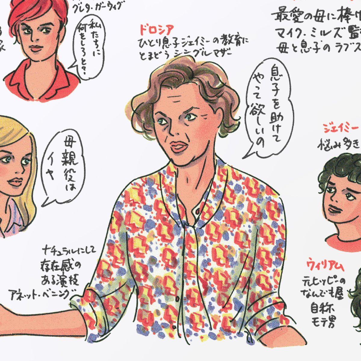 A24's tweet photo. Limited edition 20th Century Women Japanese Mini Poster featuring original illustrations by @michikaishikawa now in the shop 🇯🇵 https://t.co/G5Ww1XFpB2 https://t.co/NiMz8GwCMu