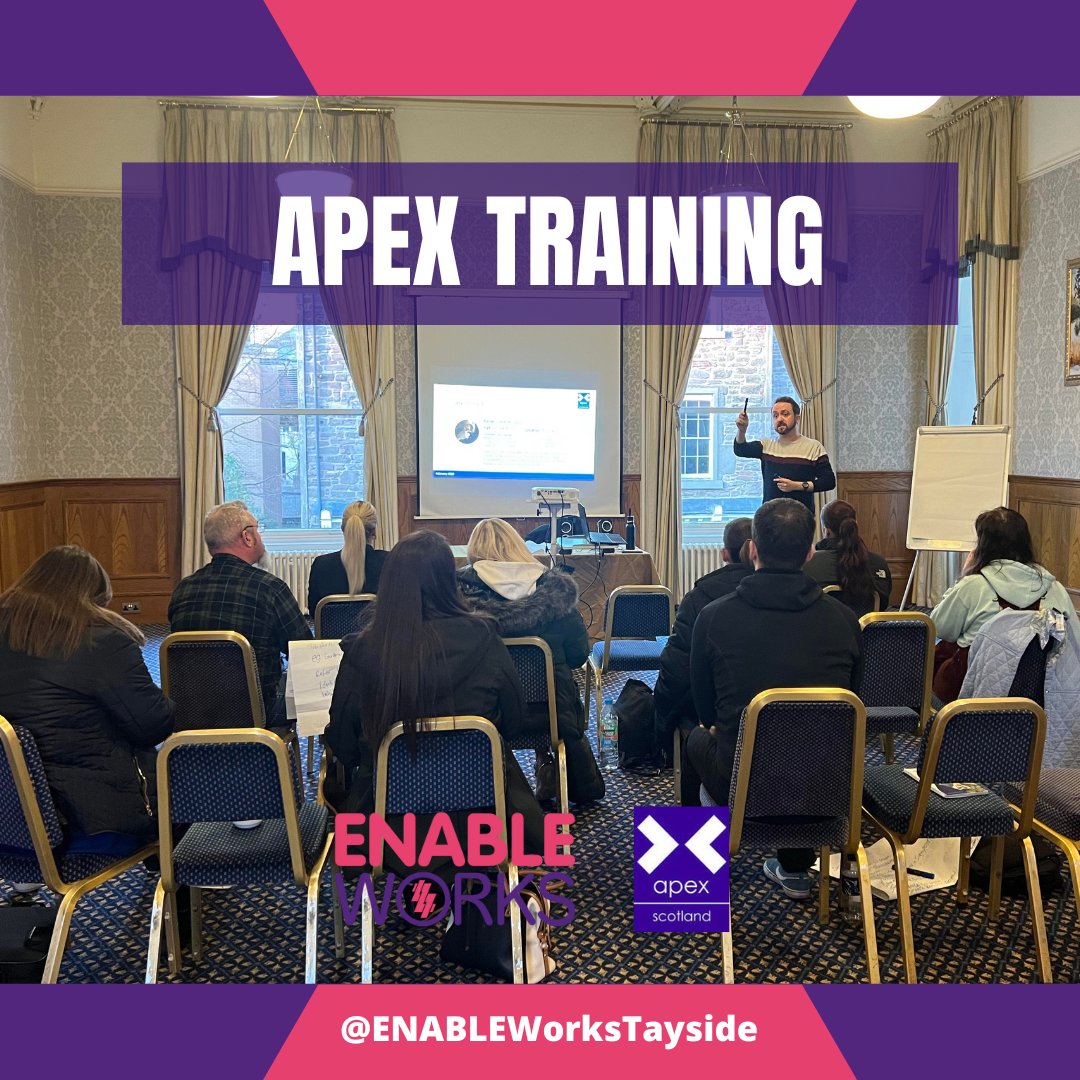 For the past 2 days our ENABLE Works team attended training with Callum Gibson from Apex Scotland to learn the best ways of supporting clients who have criminal convictions.
#training #criminalrecord #employability #Dundee #ApexScotland
@apexscotland @ENABLEScotland @AllInDundee